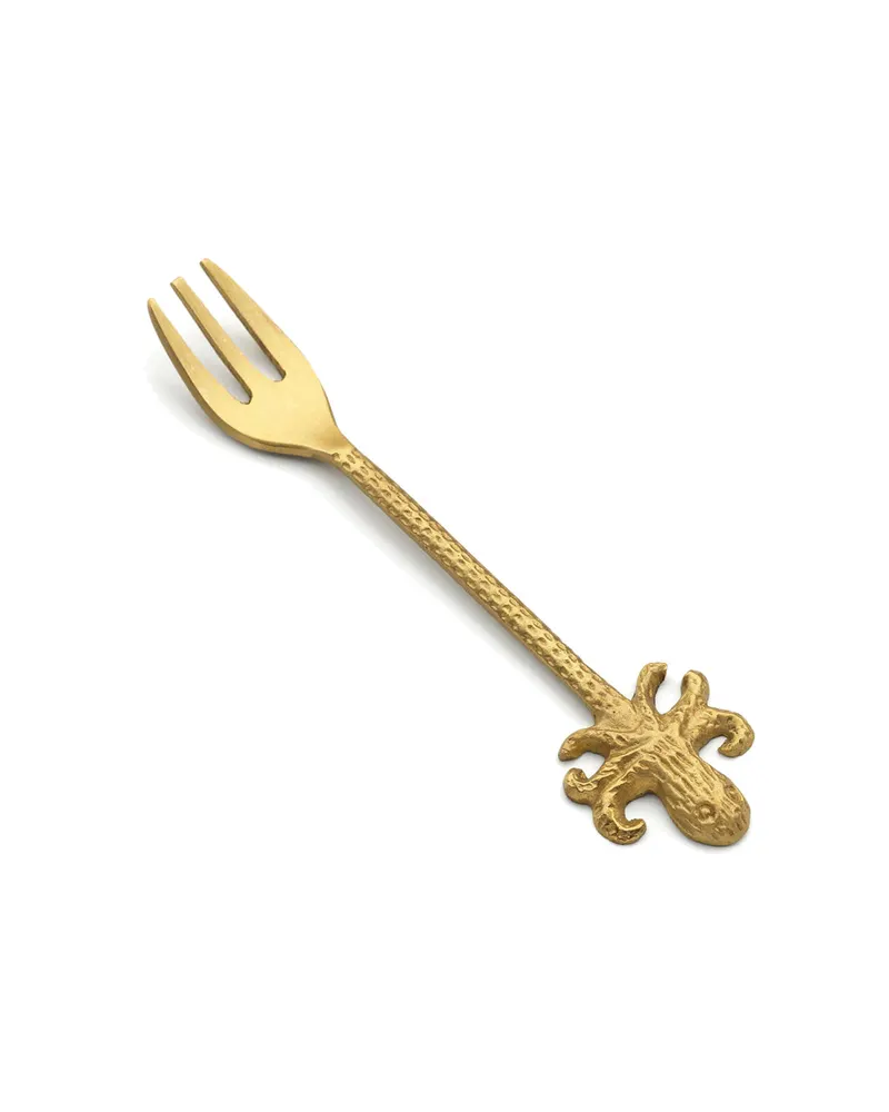 Gabel Octopus Fork, Messing in Gold von Bazar Bizar, Größe S, Ansicht 4