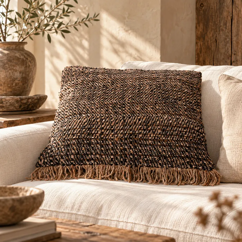 The Oh My Gee Cushion Cover Kissenbezug aus Baumwolle von Bazar Bizar, Größe 60 × 60 cm, Schwarz / Kupfer, Ansicht 2