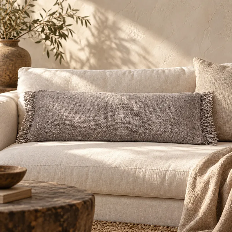 The Oh My Gee Cushion Cover Kissenbezug aus Baumwolle von Bazar Bizar, Größe 35 × 100 cm, Grau, Ansicht 2