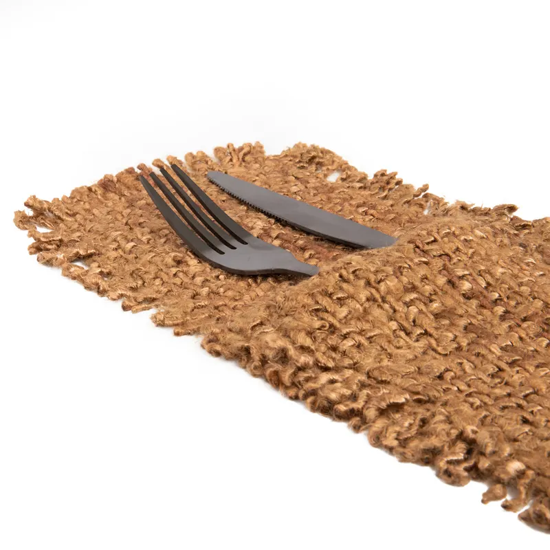 The Oh My Gee Cutlery Holder Besteckhalter aus Baumwolle von Bazar Bizar, Größe 13 × 25 × 1 cm, Braun, Ansicht 2