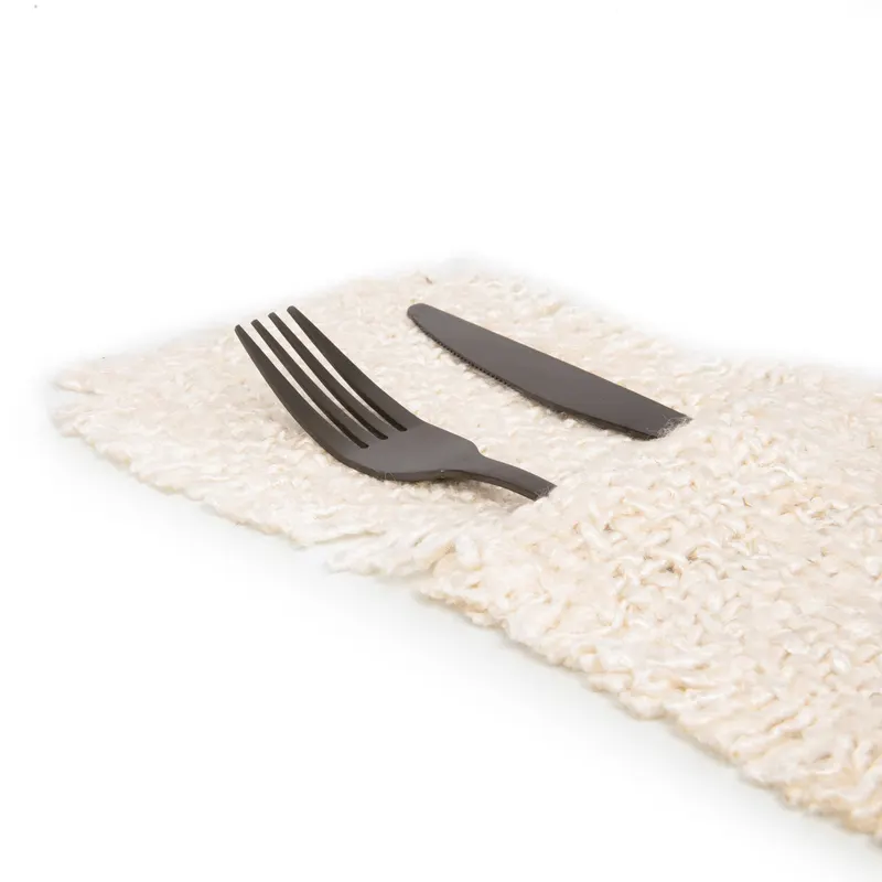 The Oh My Gee Cutlery Holder Besteckhalter aus Baumwolle von Bazar Bizar, Größe 13 × 25 × 1 cm, Creme, Ansicht 3
