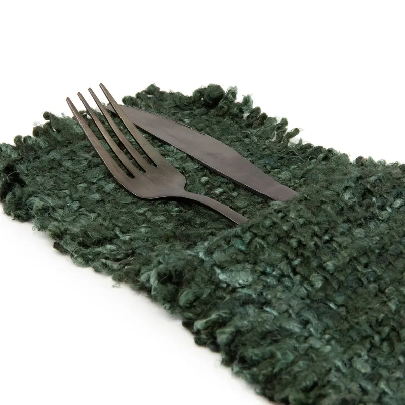 The Oh My Gee Cutlery Holder Besteckhalter aus Baumwolle von Bazar Bizar, Größe 13 × 25 × 1 cm, Waldgrün, Ansicht 3