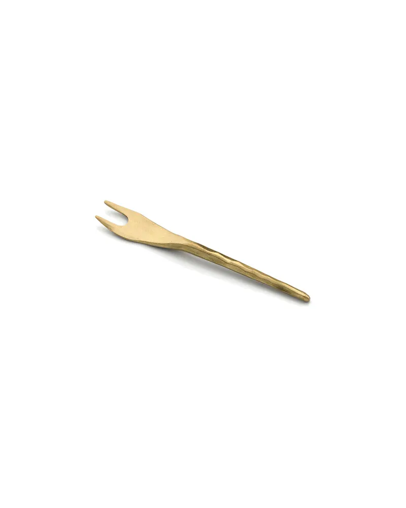 The Olive Fork Messinggabel in Gold von Bazar Bizar, Größe S, Ansicht 4