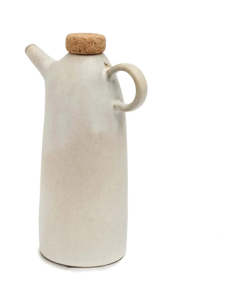 The Olive Oil Bottle N°78 Keramikflasche, Weiß von Bazar Bizar, Größe 14 × 8 × 19 cm, Ansicht 4