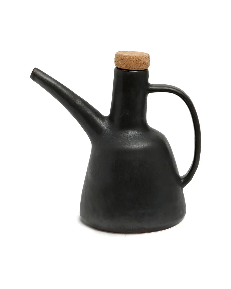 The Olive Oil Bottle N°79 Steinzeugflasche, Schwarz