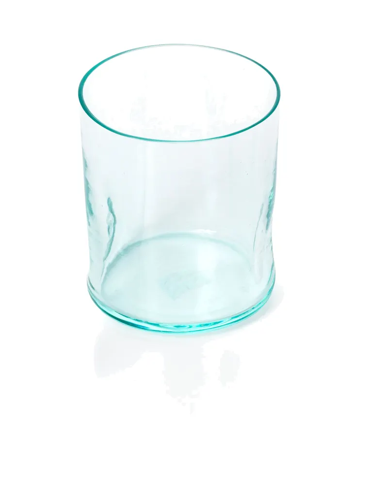 The On the Rocks Glass Trinkglas aus Recyclingglas von Bazar Bizar, Größe 8 × 8 × 9 cm, Blau, Ansicht 7