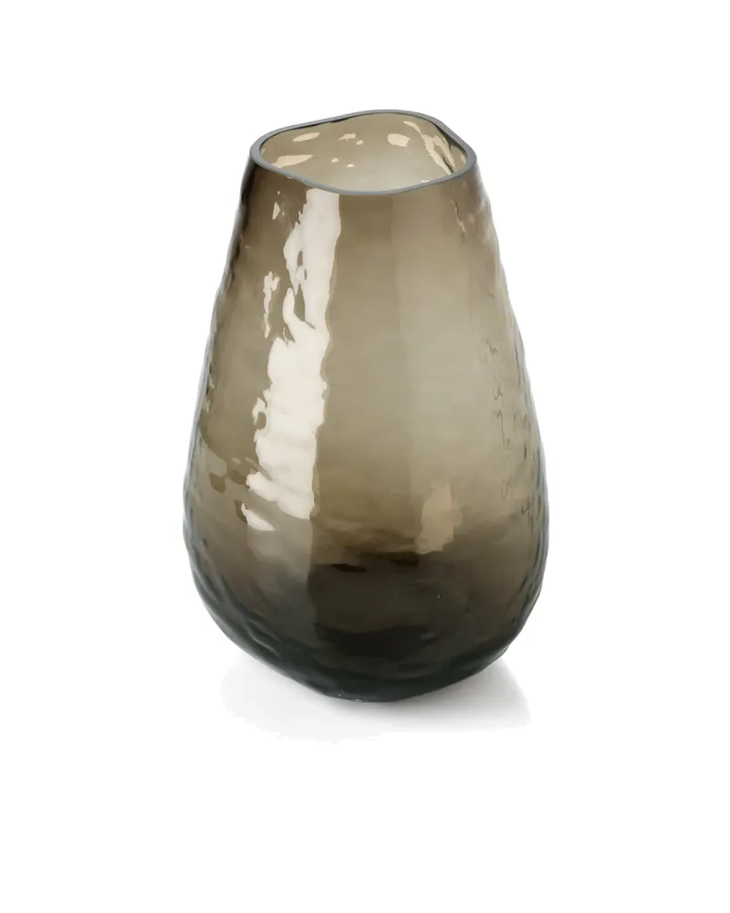 The Organic Shape Vase, Vase aus Recyclingglas von Bazar Bizar, Größe M, Braun, Ansicht 2