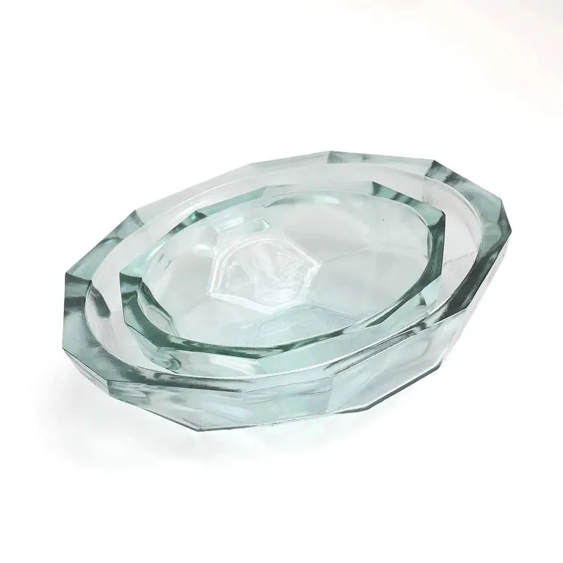 The Origami Bowl, Schale aus Recyclingglas von Bazar Bizar, Größe M, Blau, Ansicht 5