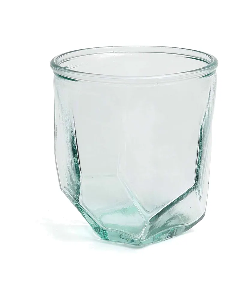 The Origami Glass Trinkglas aus blauem Recyclingglas von Bazar Bizar, Größe 9 × 9 × 9 cm, Ansicht 4
