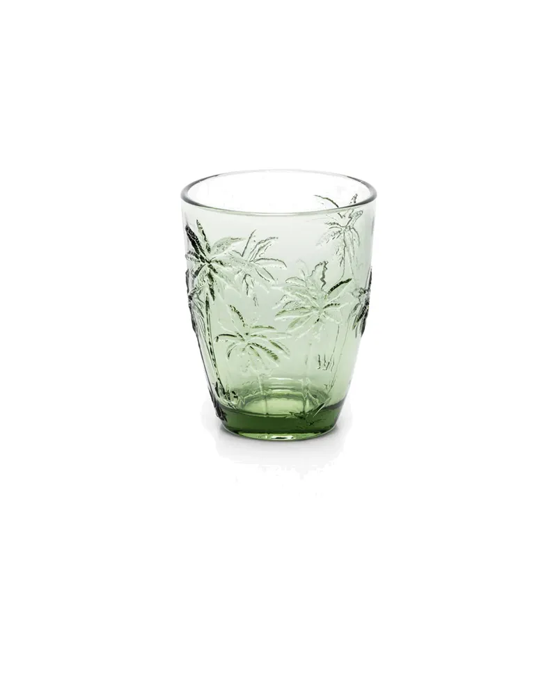 The Palm Breeze Water Glass Trinkglas aus Recyclingglas von Bazar Bizar, Größe 8 × 8 × 10 cm, Grün, Ansicht 4