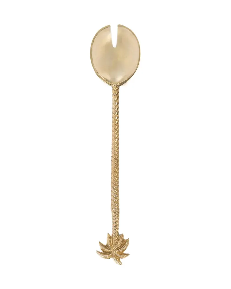 The Palm Tree Salad Fork, Salatgabel aus Messing von Bazar Bizar, Größe 26 × 6 × 1 cm, Gold, Ansicht 4