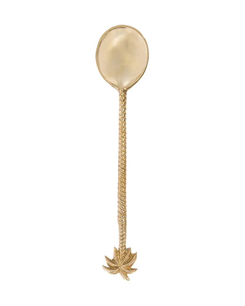 The Palm Tree Salad Spoon Messing-Besteck in Gold