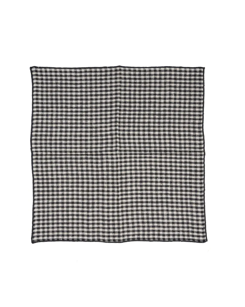 The Picknick Napkin Leinenserviette von Bazar Bizar, Größe 45 × 45 cm, Natur / Schwarz, Ansicht 6