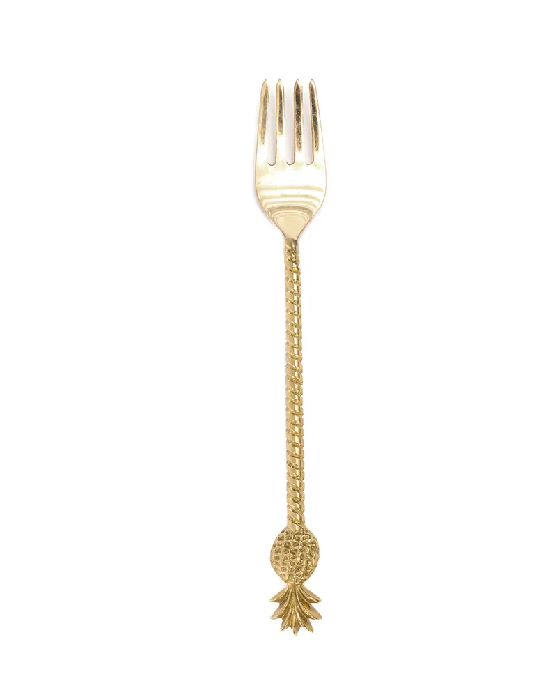 The Pineapple Fork Gabel aus Messing von Bazar Bizar, Größe 22 × 3 × 1 cm, Gold, Ansicht 1