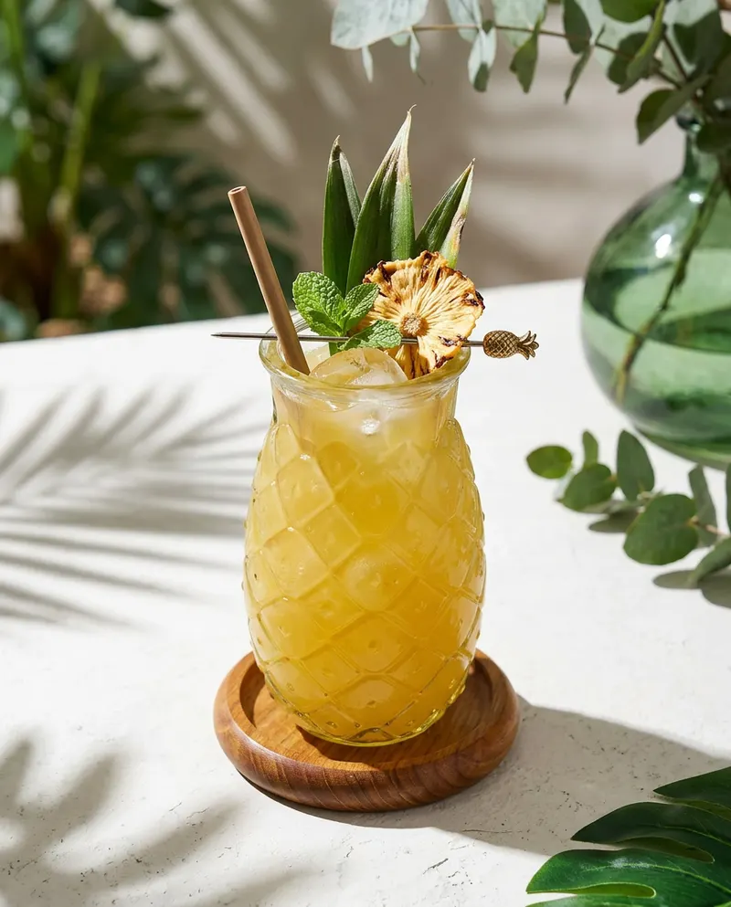 The Pineapple Glass Trinkglas aus Recyclingglas von Bazar Bizar, Größe L, Blau, Ansicht 2