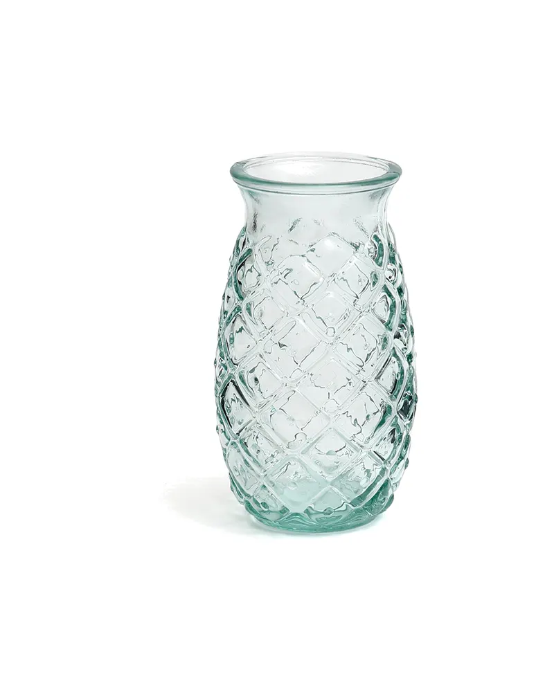 The Pineapple Glass Trinkglas aus Recyclingglas, Blau