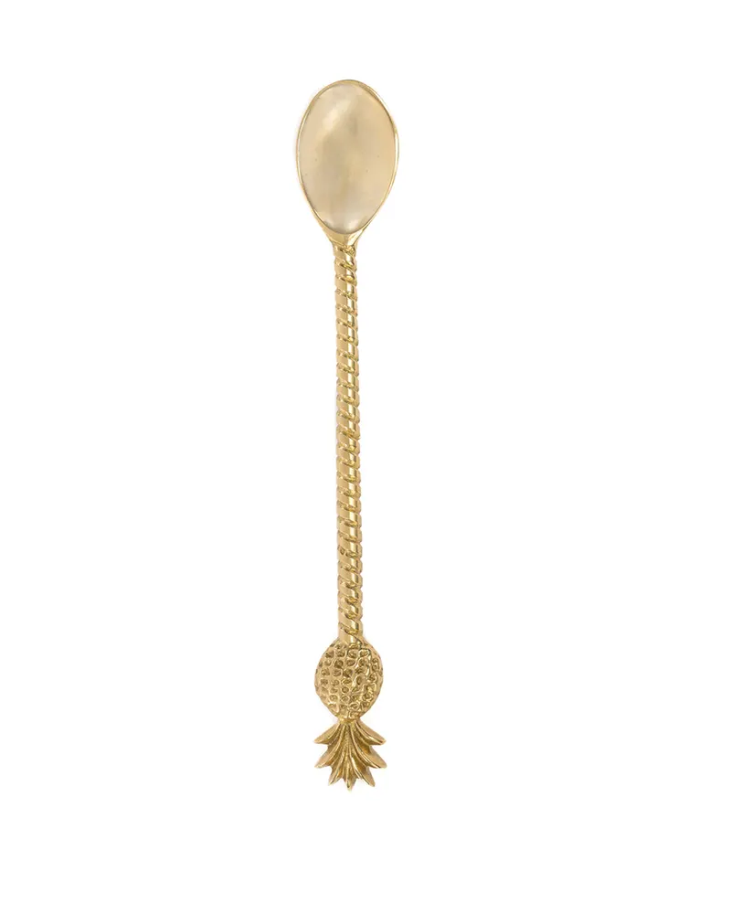 The Pineapple Long Spoon Langlöffel aus Messing in Gold
