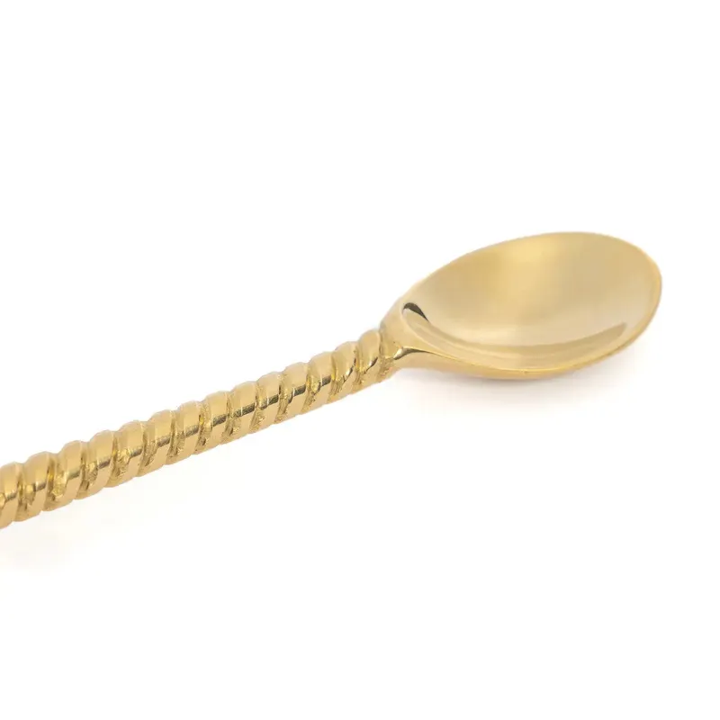 The Pineapple Long Spoon Langlöffel aus Messing in Gold von Bazar Bizar, Größe 20 × 3 × 1 cm, Ansicht 3