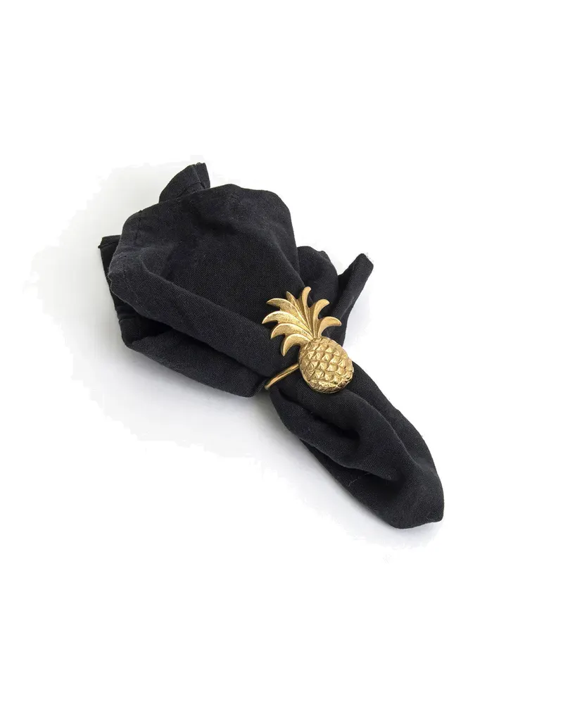 The Pineapple Napkin Ring Serviettenring aus Messing von Bazar Bizar, Größe 7 × 6 × 5 cm, Gold, Ansicht 5