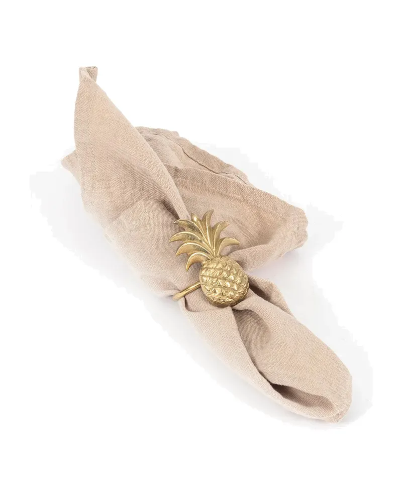 The Pineapple Napkin Ring Serviettenring aus Messing von Bazar Bizar, Größe 7 × 6 × 5 cm, Gold, Ansicht 6