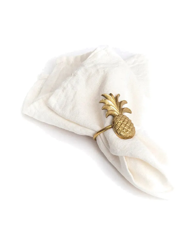 The Pineapple Napkin Ring Serviettenring aus Messing von Bazar Bizar, Größe 7 × 6 × 5 cm, Gold, Ansicht 7