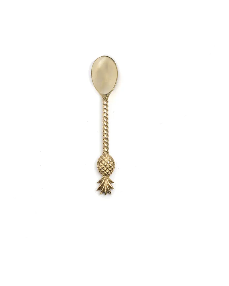 The Pineapple Tea Spoon Teelöffel aus Messing, Gold