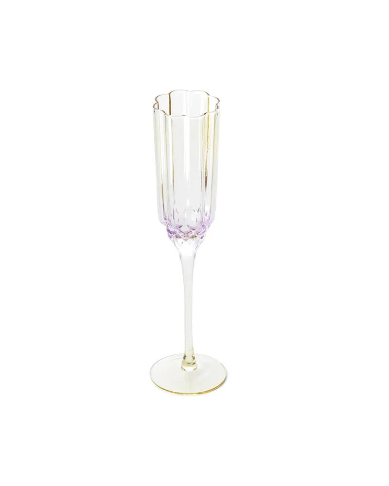 The Pink Blush Champagne Flute Trinkglas aus Recyclingglas von Bazar Bizar, Größe 7 × 7 × 26 cm, Natur / Rosa, Ansicht 4