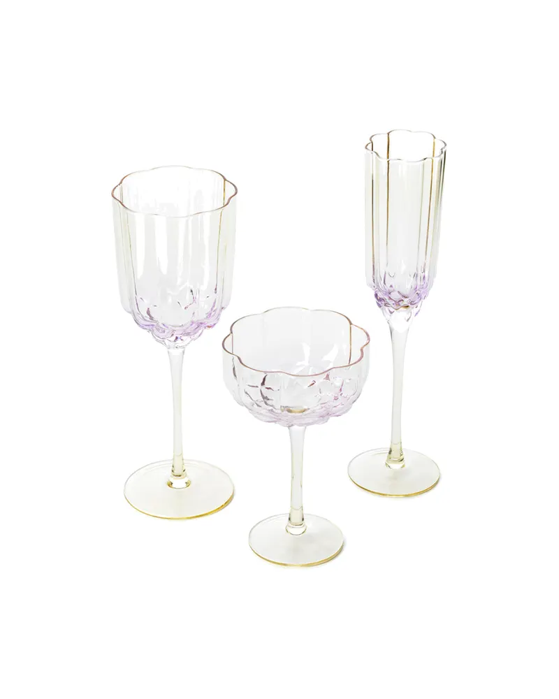 The Pink Blush Champagne Flute Trinkglas aus Recyclingglas von Bazar Bizar, Größe 7 × 7 × 26 cm, Natur / Rosa, Ansicht 6