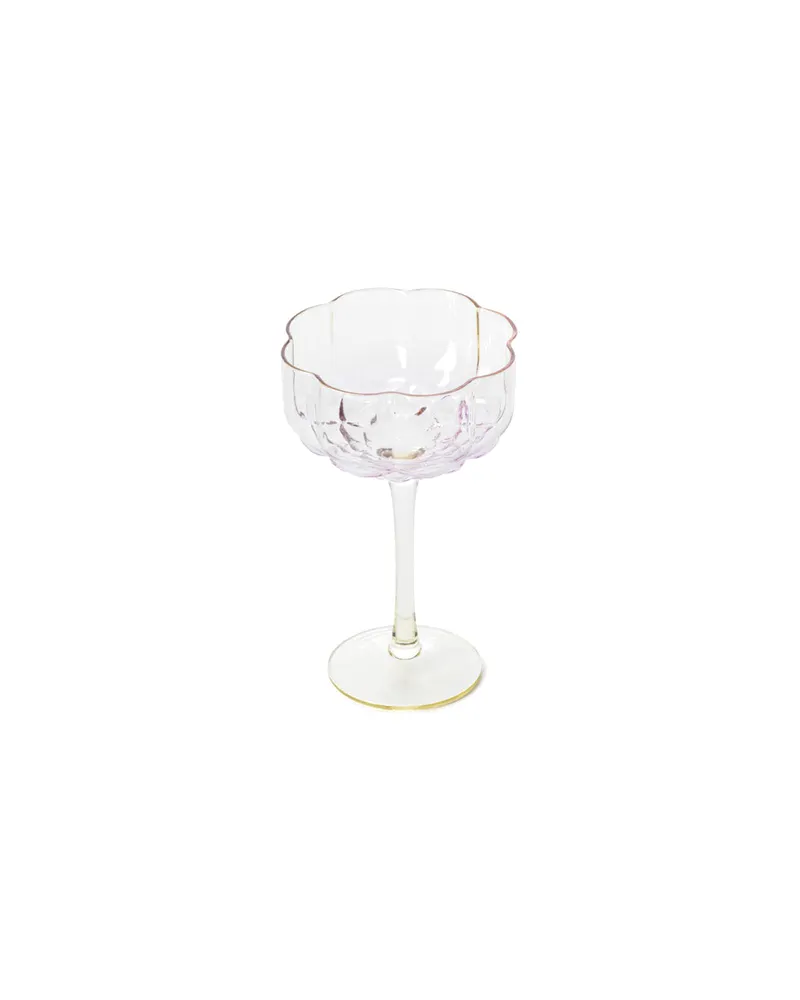 The Pink Blush Cocktail Coupe Trinkglas aus Recyclingglas von Bazar Bizar, Größe 10 × 10 × 16 cm, Natur / Rosa, Ansicht 5