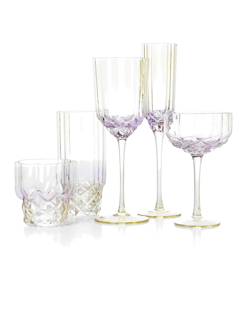The Pink Blush Wine Glass Weinglas aus Recyclingglas von Bazar Bizar, Größe 8 × 8 × 24 cm, Natur / Rosa, Ansicht 3