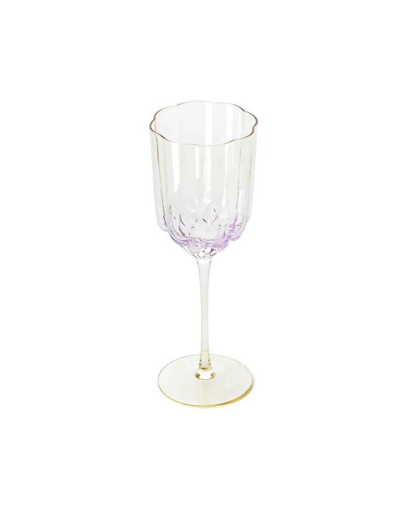 The Pink Blush Wine Glass Weinglas aus Recyclingglas von Bazar Bizar, Größe 8 × 8 × 24 cm, Natur / Rosa, Ansicht 4