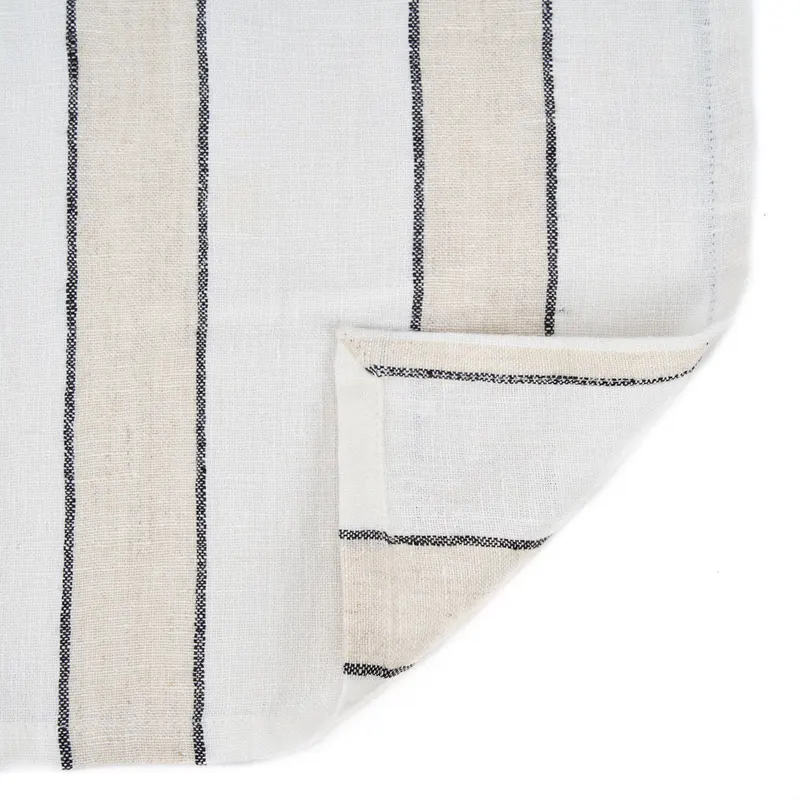 The Provence Napkin Leinenserviette von Bazar Bizar, Größe 45 × 45 cm, Natur / Schwarz / Weiß, Ansicht 5