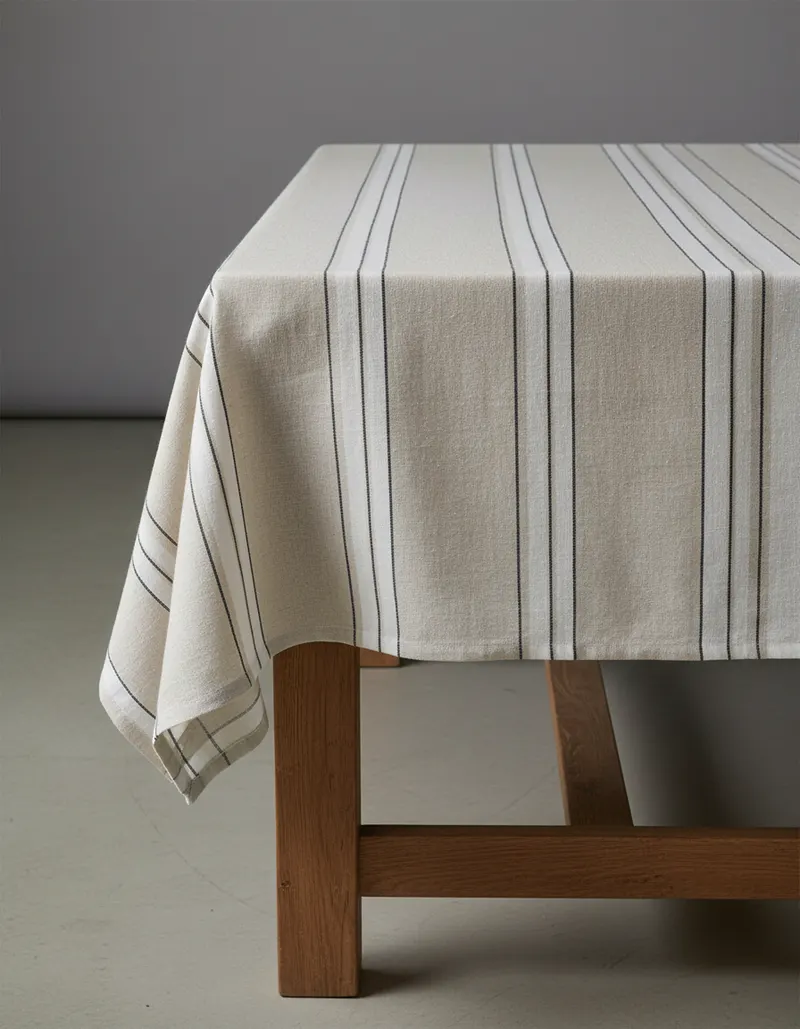 The Provence Tablecloth Leinentischdecke Natur/Schwarz/Weiß von Bazar Bizar, Größe 150 × 250 cm, Natur / Schwarz / Weiß, Ansicht 4