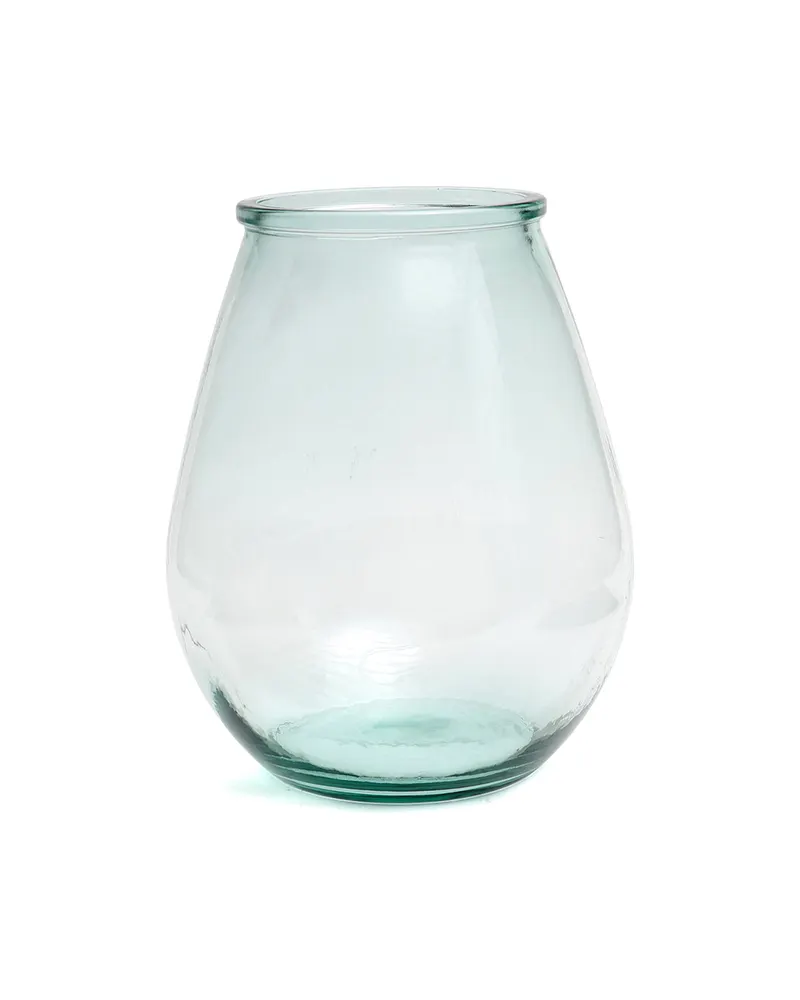 The Qiezi Vase, Vase aus Recyclingglas von Bazar Bizar, Größe L, Blau, Ansicht 1