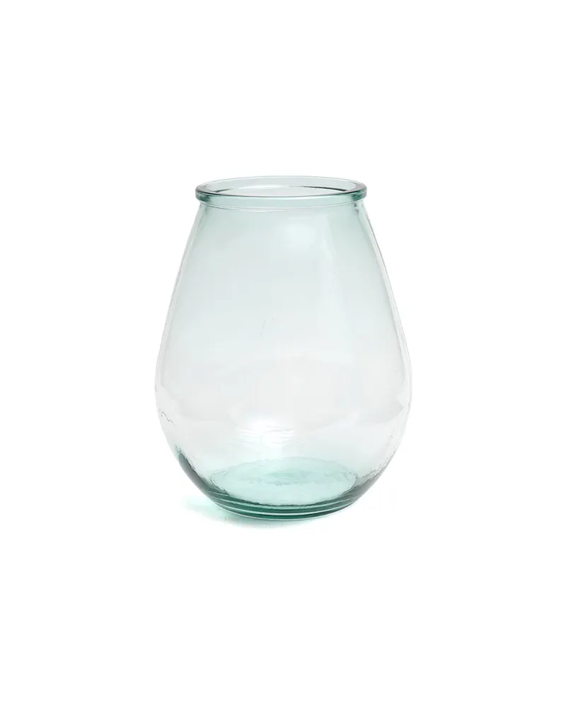 The Qiezi Vase aus Recyclingglas, Grün