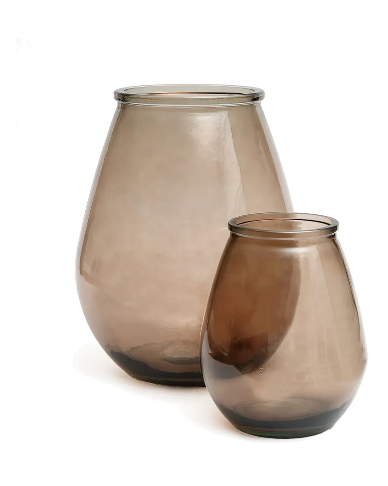 The Qiezi Vase, Vase aus Recyclingglas von Bazar Bizar, Größe L, Beige, Ansicht 4
