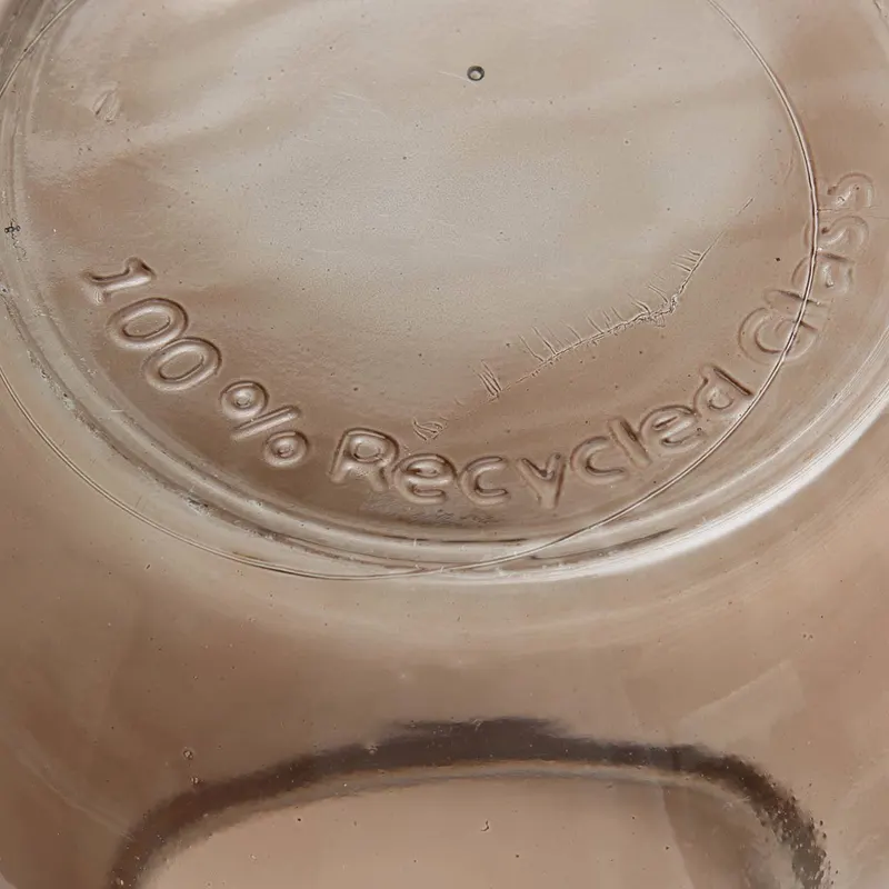The Qiezi Vase, Vase aus Recyclingglas von Bazar Bizar, Größe L, Beige, Ansicht 6