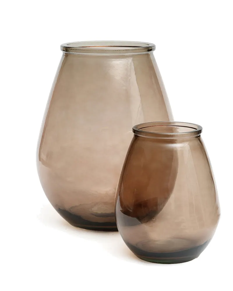 The Qiezi Vase, Vase aus Recyclingglas von Bazar Bizar, Größe M, Beige, Ansicht 3
