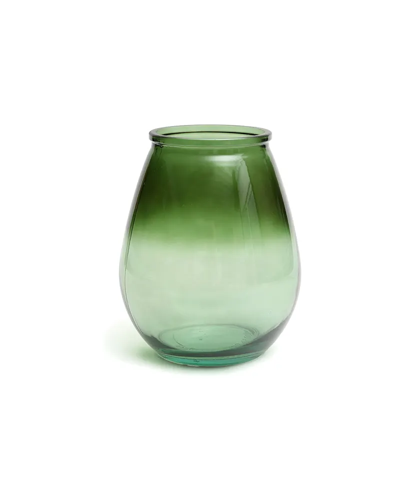 The Qiezi Vase aus Recyclingglas, Grün