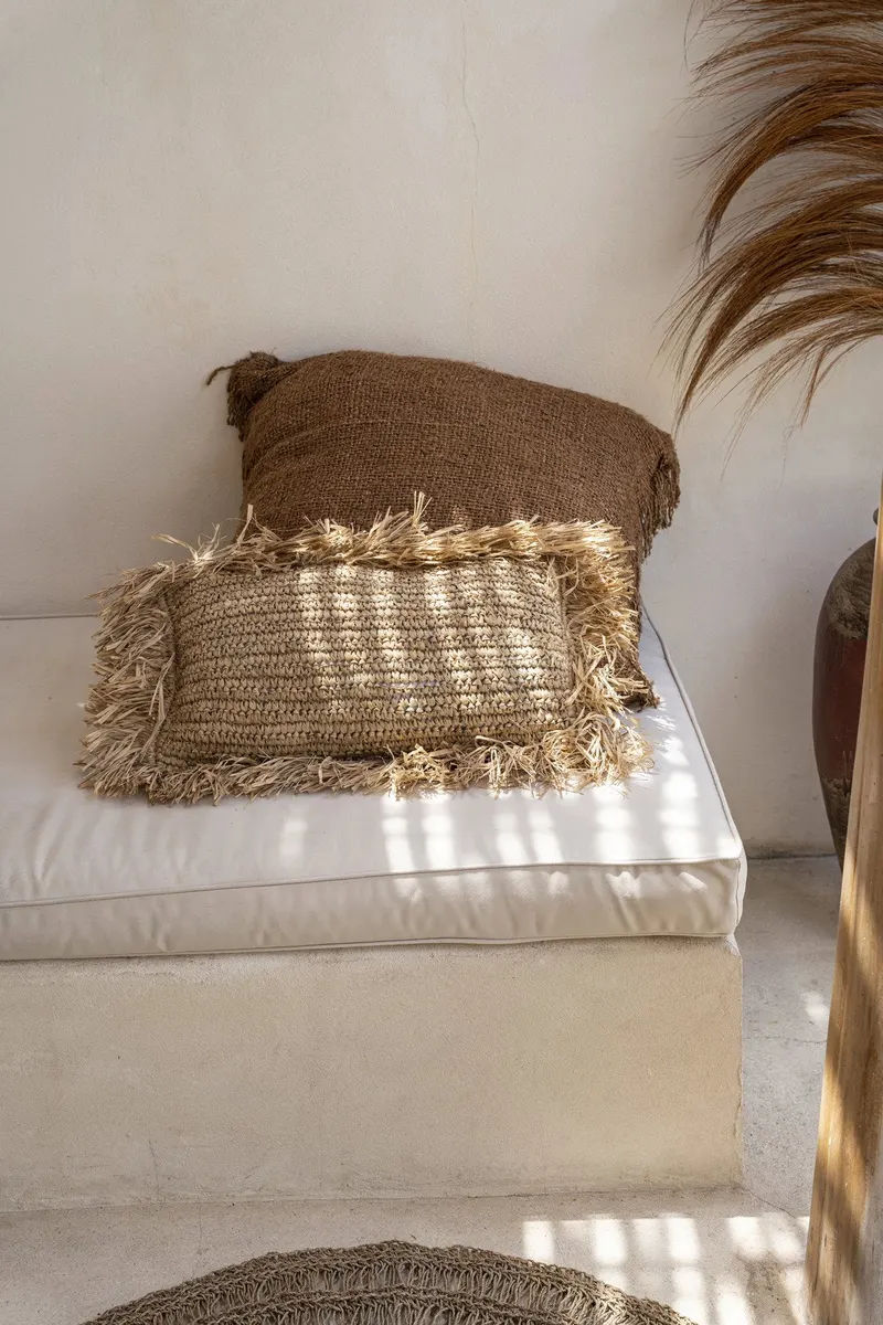 The Raffia Cushion Cover Rectangular Kissenbezug aus Raffia von Bazar Bizar, Größe 30 × 50 cm, Natur, Ansicht 2