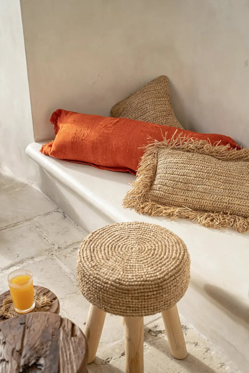 The Raffia Cushion Cover Rectangular Kissenbezug aus Raffia von Bazar Bizar, Größe 30 × 50 cm, Natur, Ansicht 6