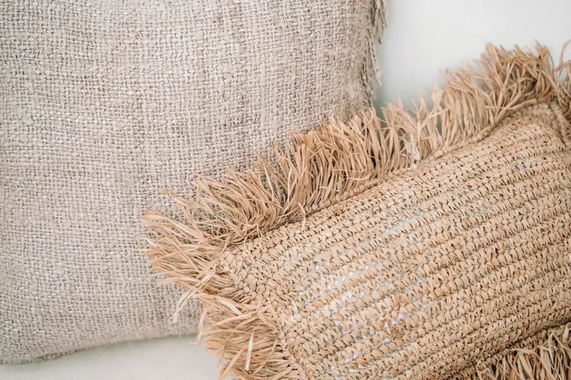 The Raffia Cushion Cover Rectangular Kissenbezug aus Raffia von Bazar Bizar, Größe 30 × 50 cm, Natur, Ansicht 8