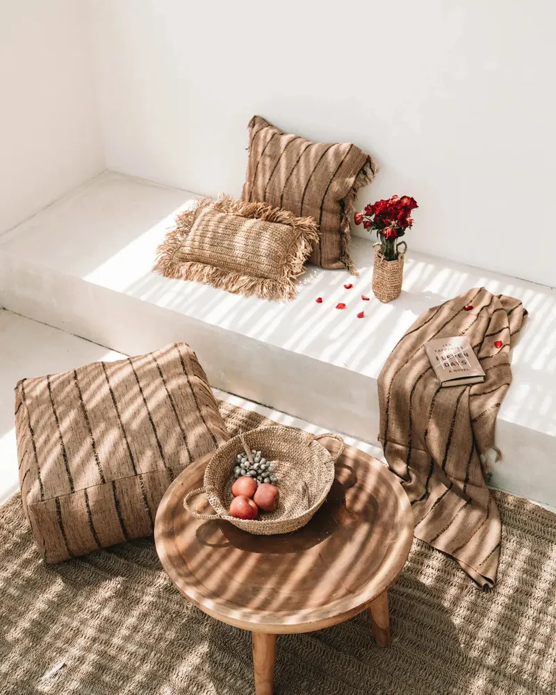 The Raffia Cushion Cover Rectangular Kissenbezug aus Raffia von Bazar Bizar, Größe 30 × 50 cm, Natur, Ansicht 9