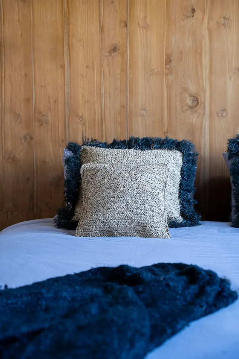 The Raffia Flores Cushion Cover Square Kissenbezug aus Raffia von Bazar Bizar, Größe 40 × 40 cm, Natur, Ansicht 10