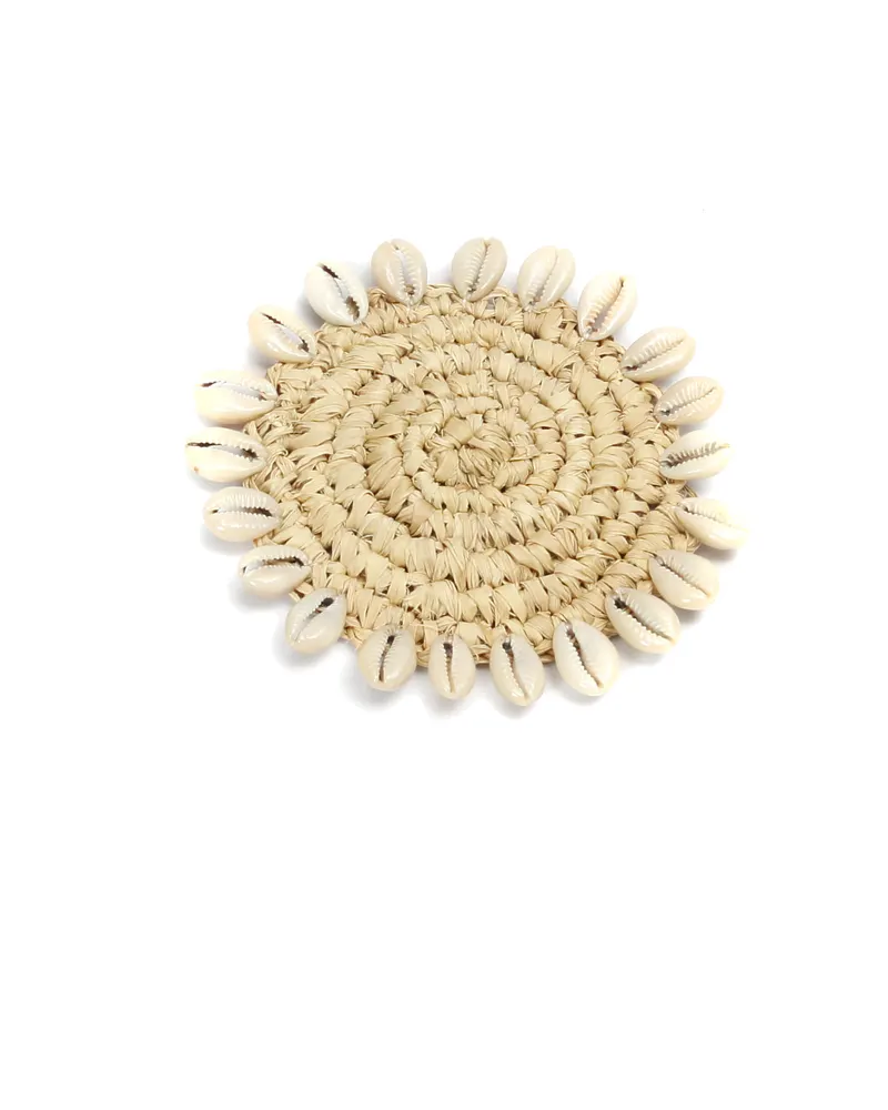 The Raffia Shell Coaster Untersetzer aus Naturfasern