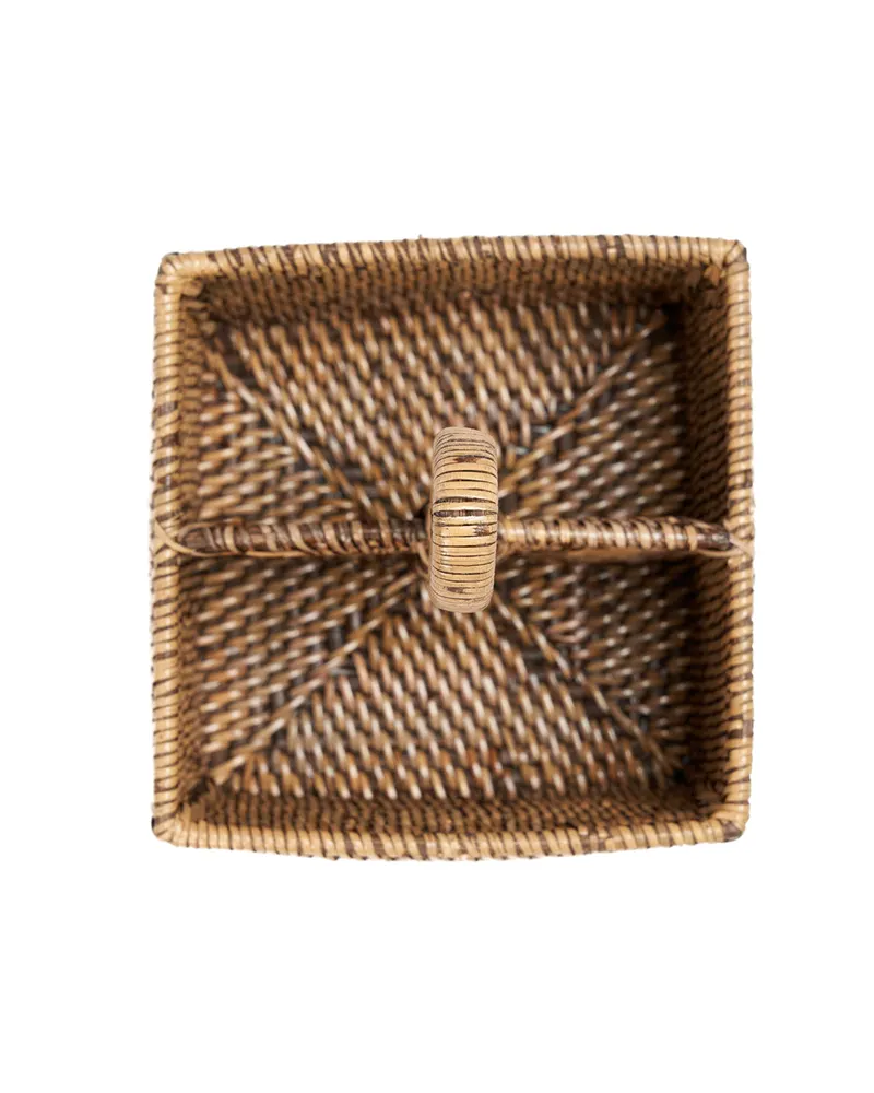 The Rattan Cutlery Caddy N°2, Besteckhalter aus Rattan von Bazar Bizar, Größe 18 × 18 × 29 cm, Natur / Braun, Ansicht 5