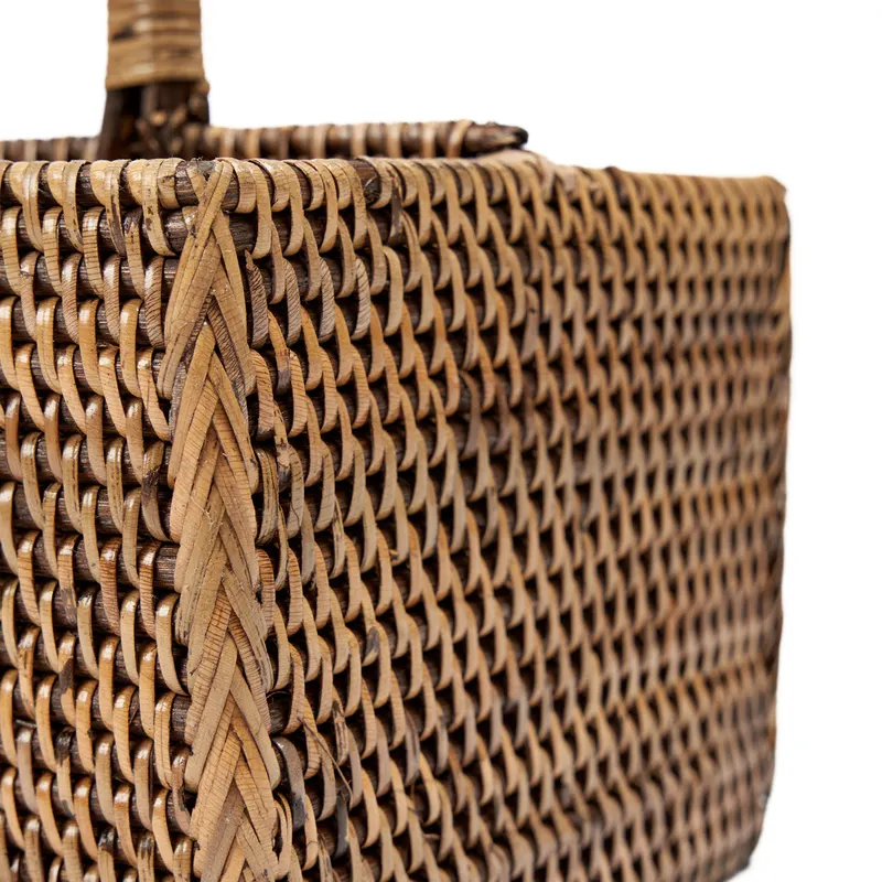 The Rattan Cutlery Caddy N°2, Besteckhalter aus Rattan von Bazar Bizar, Größe 18 × 18 × 29 cm, Natur / Braun, Ansicht 6