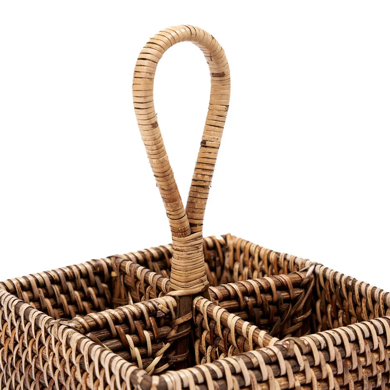 The Rattan Cutlery Caddy N°4 Besteckhalter aus Rattan von Bazar Bizar, Größe 18 × 18 × 28 cm, Natur / Braun, Ansicht 10