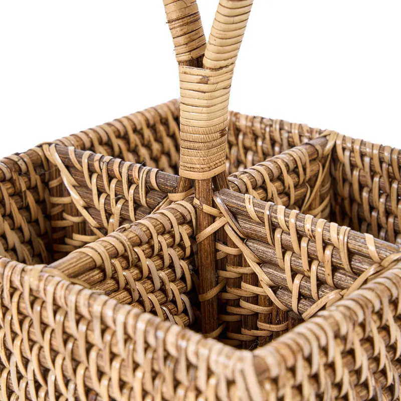 The Rattan Cutlery Caddy N°4 Besteckhalter aus Rattan von Bazar Bizar, Größe 18 × 18 × 28 cm, Natur / Braun, Ansicht 7