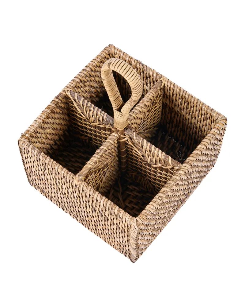 The Rattan Cutlery Caddy N°4 Besteckhalter aus Rattan von Bazar Bizar, Größe 18 × 18 × 28 cm, Natur / Braun, Ansicht 8